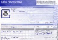 Чек Global Refund Tax Free из H&M, Норвегия, 2009