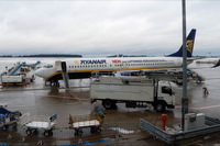 Boeing 737-800, EI-DAD: NEIN zum Lufthansa Kerosinzuschlag, Frankfurt-Hahn Airport